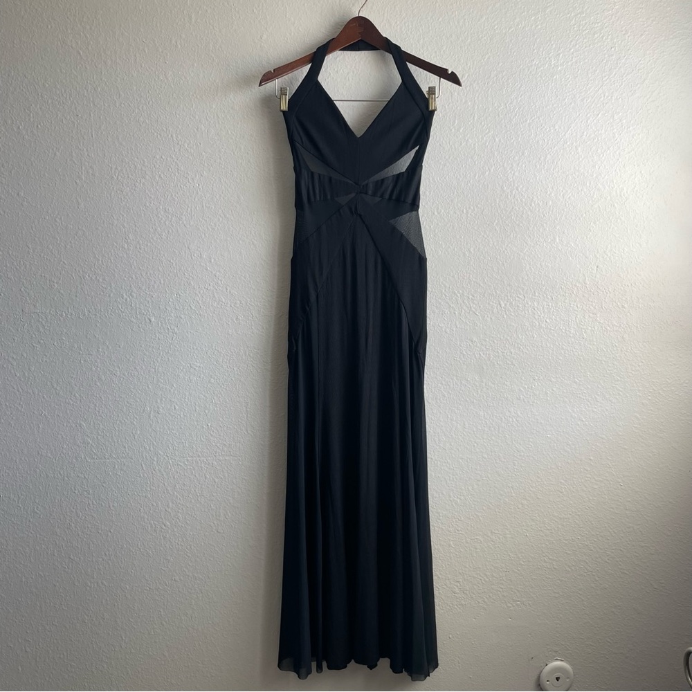UO Silence + Noise Black Halter Maxi Dress Evening Gown